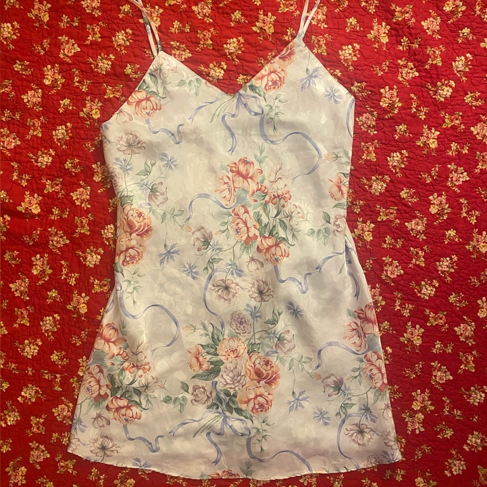 Vintage Iridescent Lingerie Satin Slip Dress Women’s Size Small
